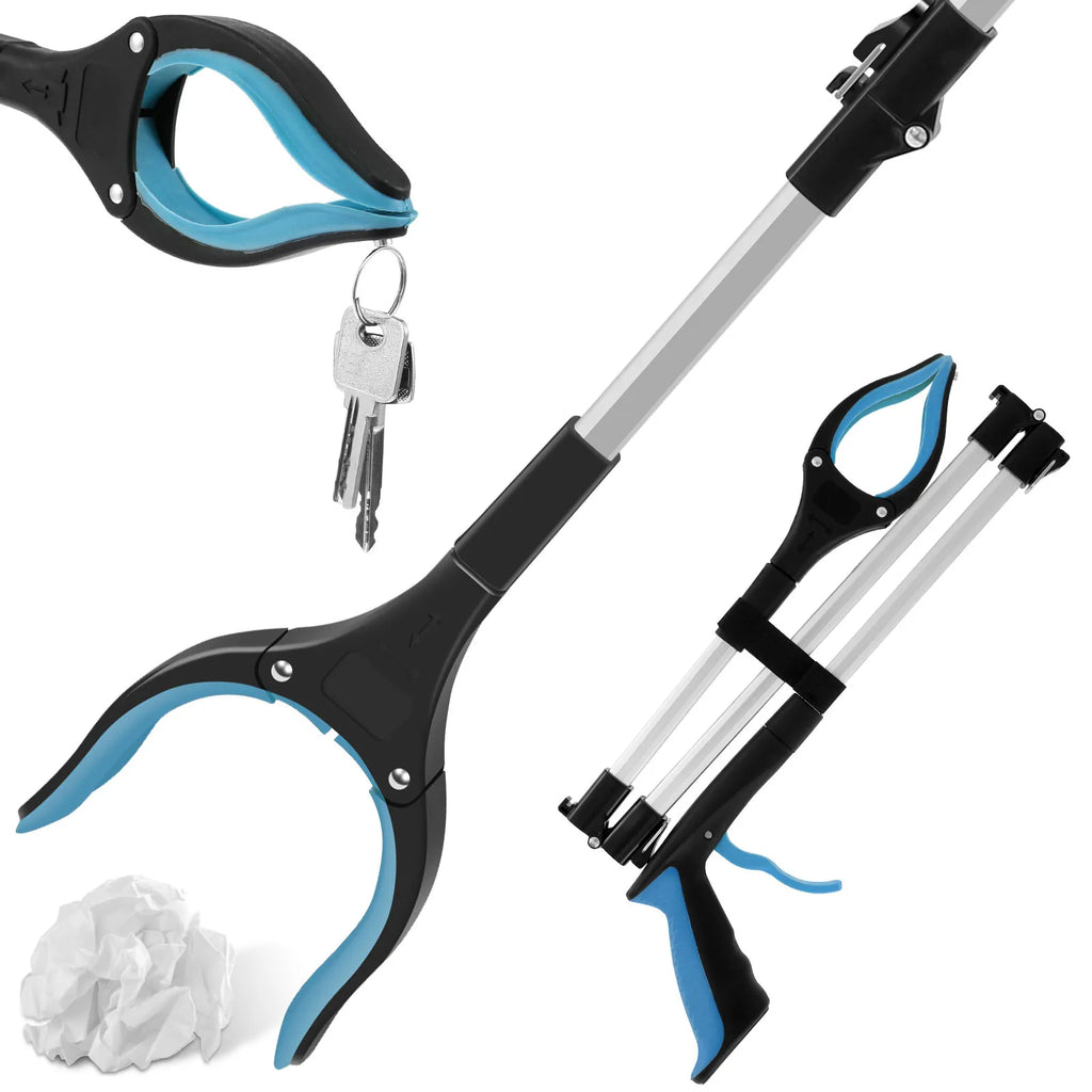 Foldable Gripper Extender Hand Tools Litter Reachers Picker Portable Collapsible Garbage Grabber Pick Up Tools with Non-Slip Jaw