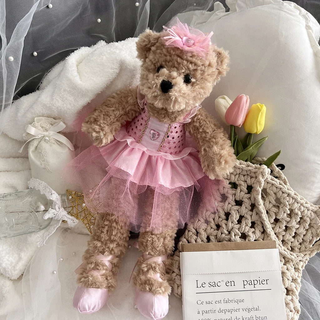 sweet Teddy Bear Stuffed Animal with Ballet dress Plush Toys plush Soft doll toys for kids girl Birthday Christmas gifts