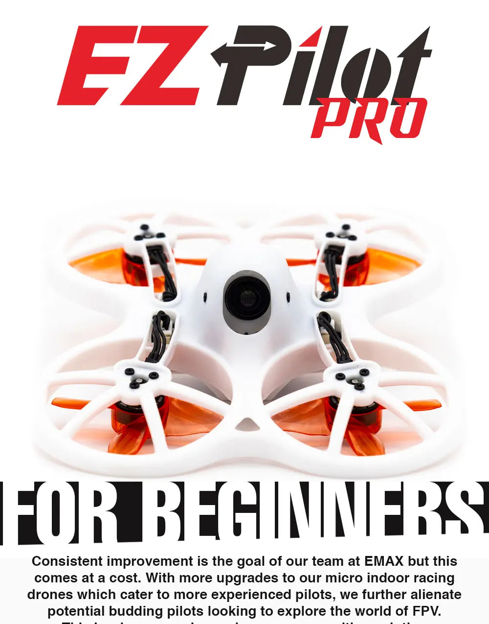 Emax EZ Pilot Pro 80mm 3inch Indoor FPV Racing Drone RTF with E8 Transmitter Transporter 2 Goggles