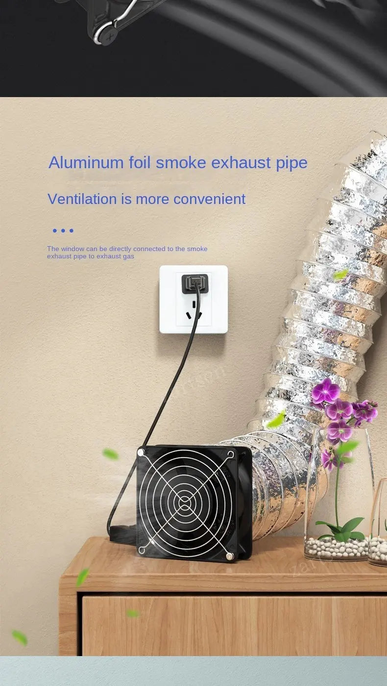 Adjustable Speed Solder Smoke Absorber ESD Fume Extractor Fan Pipe Duct Exhuast Fan with 2M Pipe Tub Ventilation Fan