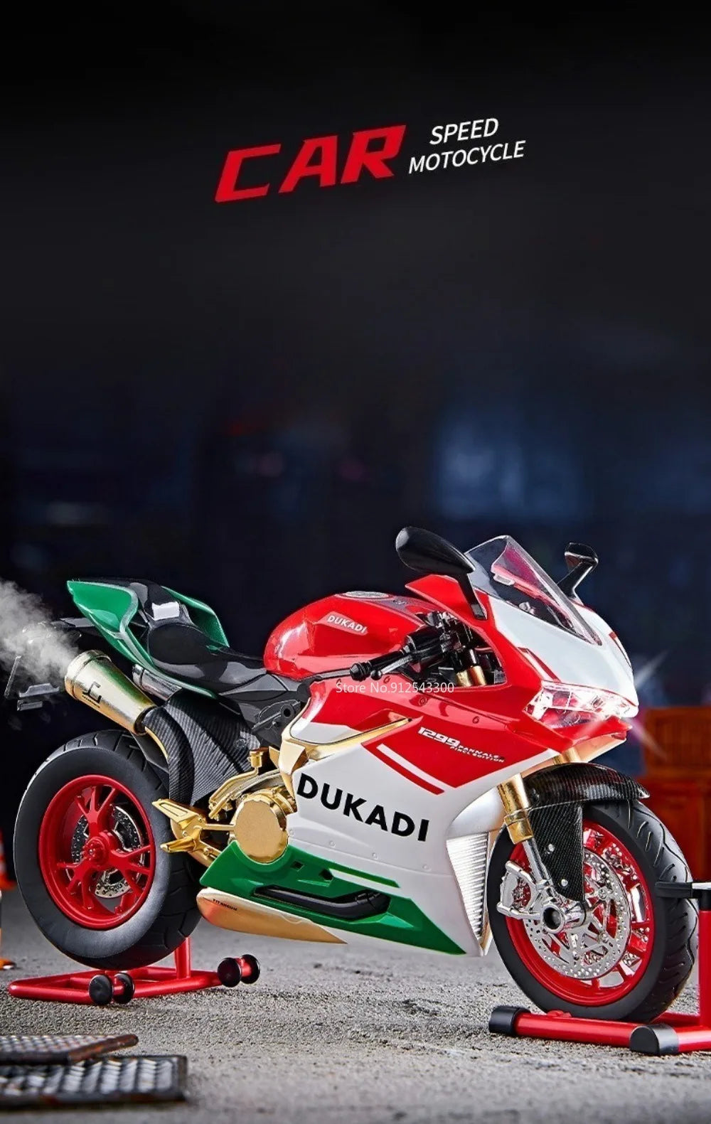 1:9 Scale 1299 Kawasaki ZX-10R Motorcycle Model Toy Car Diecast Metal Shock Absorption Racing Motor Models Boys Birthday Gifts