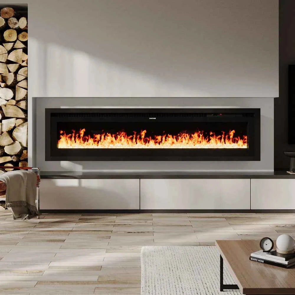 【Breeins】Electrical Fireplace with Remote, Home Decor 12 Vibrant Flame Colours, Adjustable Heating Modes, and Safety Features