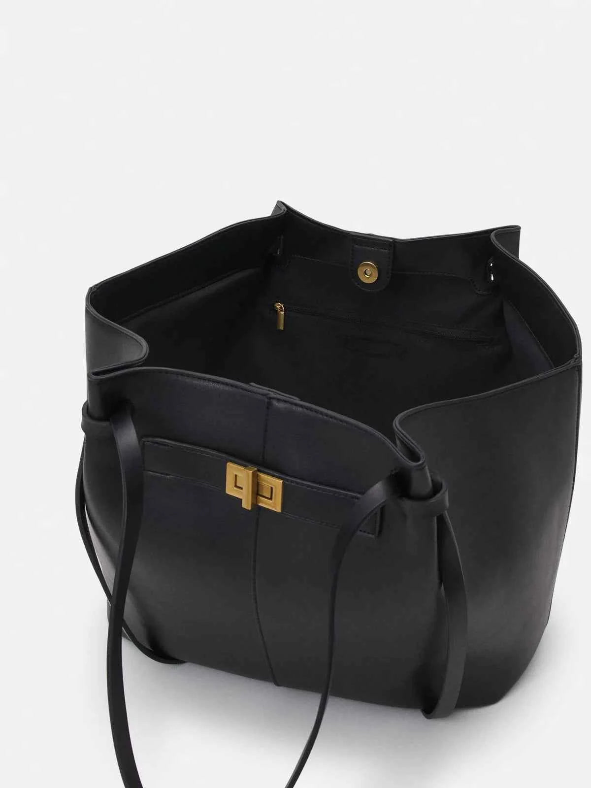 Fashion Large Capacity Trapeze Bag Designer Chic Lock Women Shoulder Bags Luxury Pu Leather Handbags Trend Underarm Bag 2025