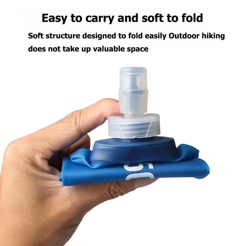 250ML/500ML Water Bottle Folding Soft Flask Sport Water Bottle Water Bag Collapsible Water Bottle Running Camping Hiking