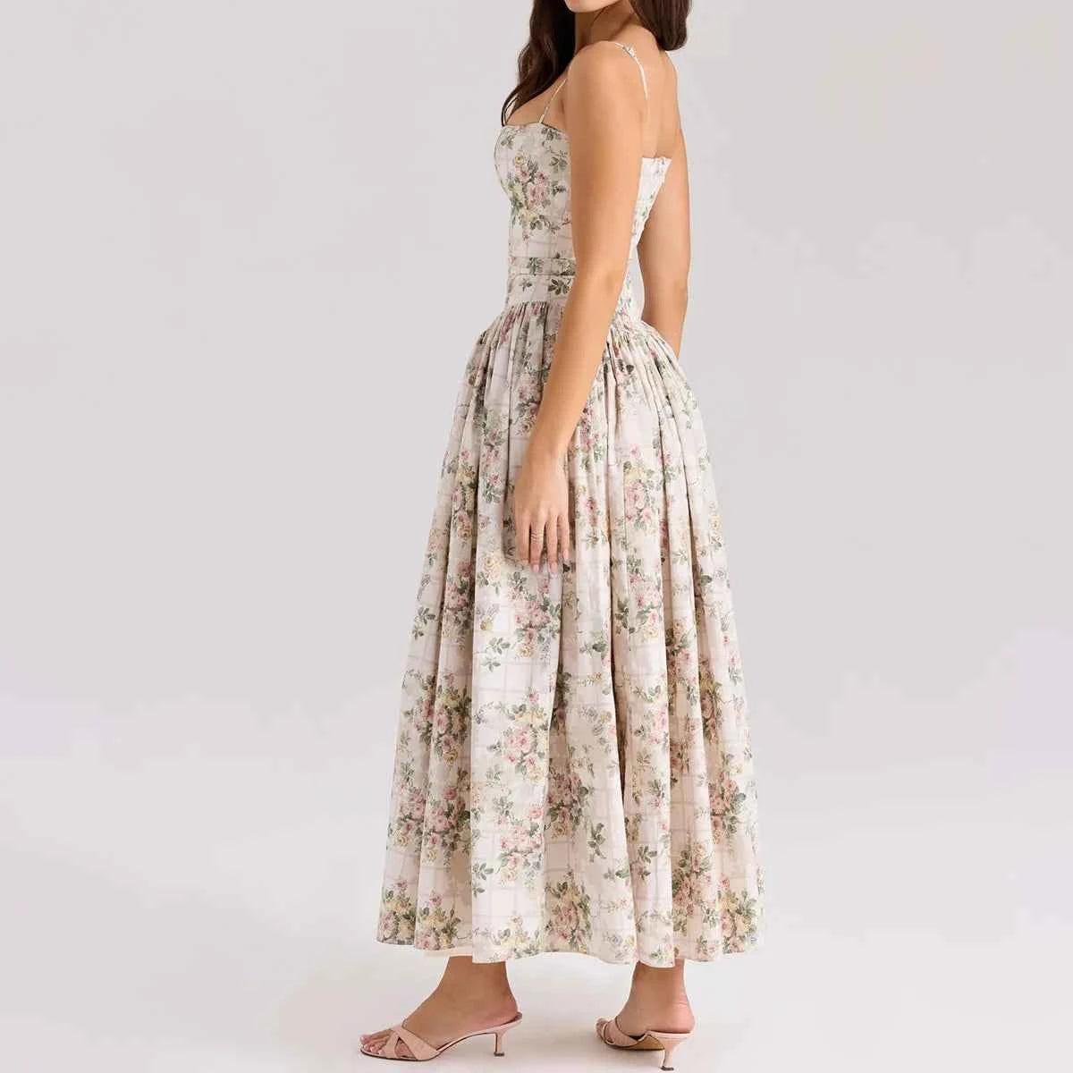 Suninheart Summer Clothes for Women Midi Elegant Dress 2025 New Arrivals White Floral Print Holiday Dress
