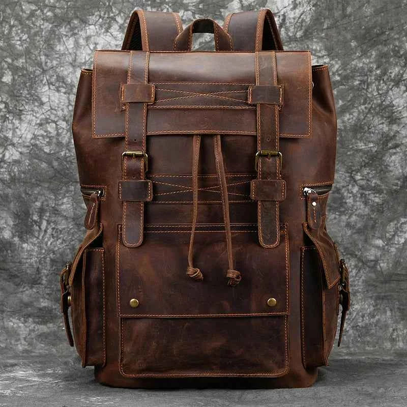 2025 New Arrivals Leather Backpack For Men Male Genuine Leather Laptop Travel Backpack 17 Inch Daypack Shoold Bag Men Male Large