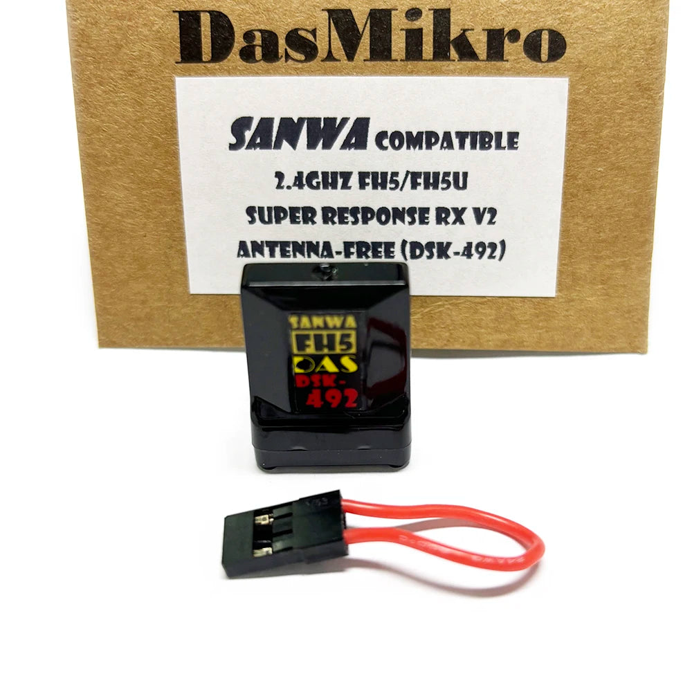 DASMIKRO DSK-492N FH5 COMPATIBLE ANTENNA-FREE RECEIVER V2 FOR SANWA FH-5 M17 M17S MT-5 MT-R FHSS-5