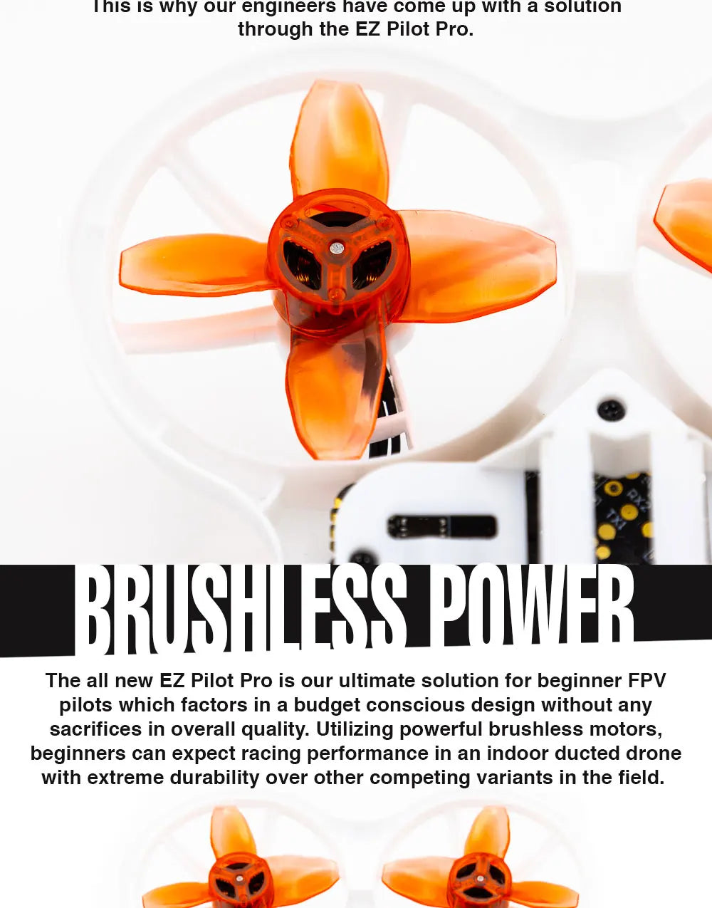 Emax EZ Pilot Pro 80mm 3inch Indoor FPV Racing Drone RTF with E8 Transmitter Transporter 2 Goggles