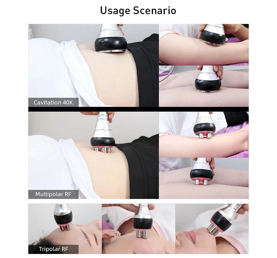 3IN1 40K Ultrasound Radiofrequency Beauty Device Massage for Shaping Tighten the Skin Burn Fat Anti-aging Whitening Beauty Tools