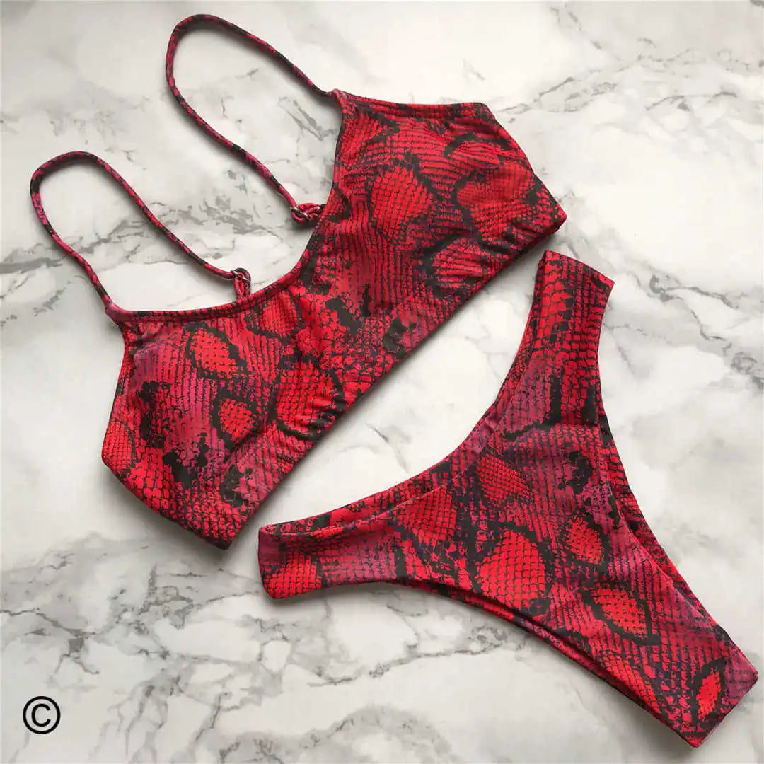 S - XL Sexy Leopard Bikini Women Swimwear Female Swimsuit Two-Pieces Bikini Set Brazilian Bather Bathing Suit Swim V871SW