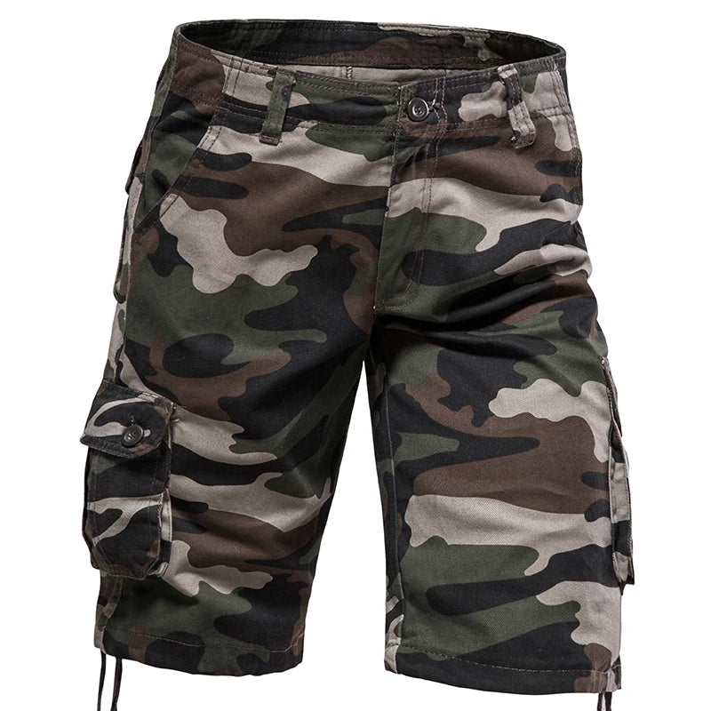 Tactical Cargo Shorts Men Camo Joggers Shorts Casual Outdoor Sports Half Pants Pocket Cotton Breathable Cargo Shorts