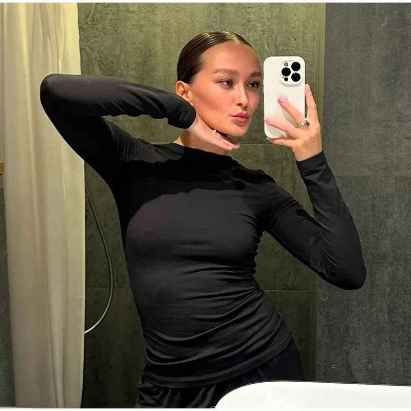 Women Top Pants Suit 2 Piece Sets Solid O-neck Long Sleeve Shirts Elastic Waist Trousers Female Outfits 2025 New Lady Tracksuit