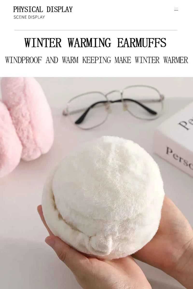 Soft Plush Earmuffs for Men and Women Outdoor Cold Protection Warm Winter Ear Warmers Solid Color Fashion