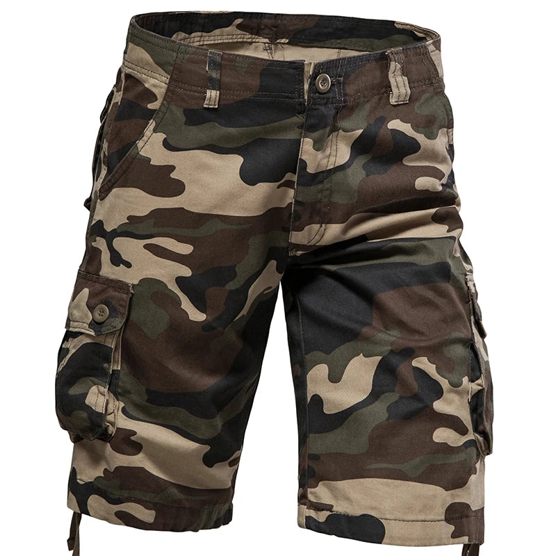 Tactical Cargo Shorts Men Camo Joggers Shorts Casual Outdoor Sports Half Pants Pocket Cotton Breathable Cargo Shorts