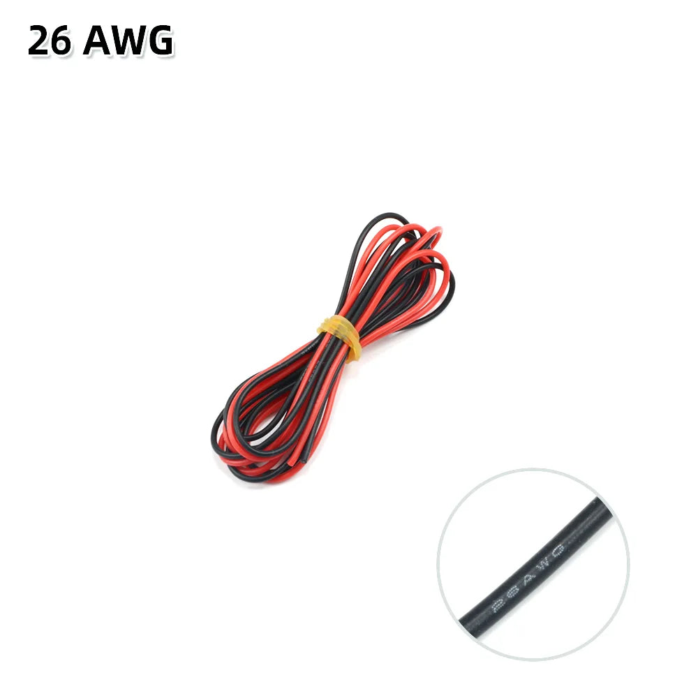 10m/lot Silicon Wire 8 10 12 14 16 18 20 22AWG Heatproof Soft Silicone Silica Gel Wire Cable (5m Red+5m Black) DIY Part