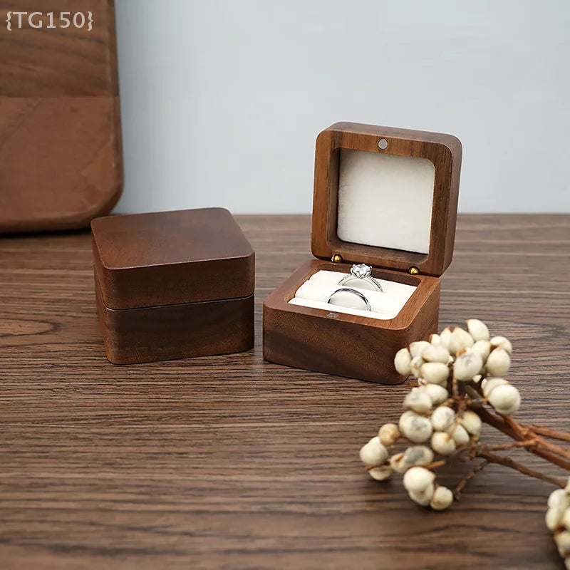 Multi-Layer Jewelry Organizer Box, Wooden Wedding Ring Case With Earring Storage & Gift Packaging