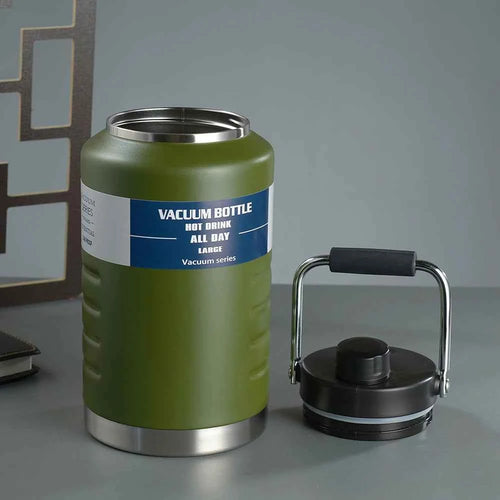 1.5L Large Capacity Vacuum Flask, 304 Stainless Steel Vacuum Bottle, Outdoor Portable Water Bucket, Handheld Sports Water Bottle