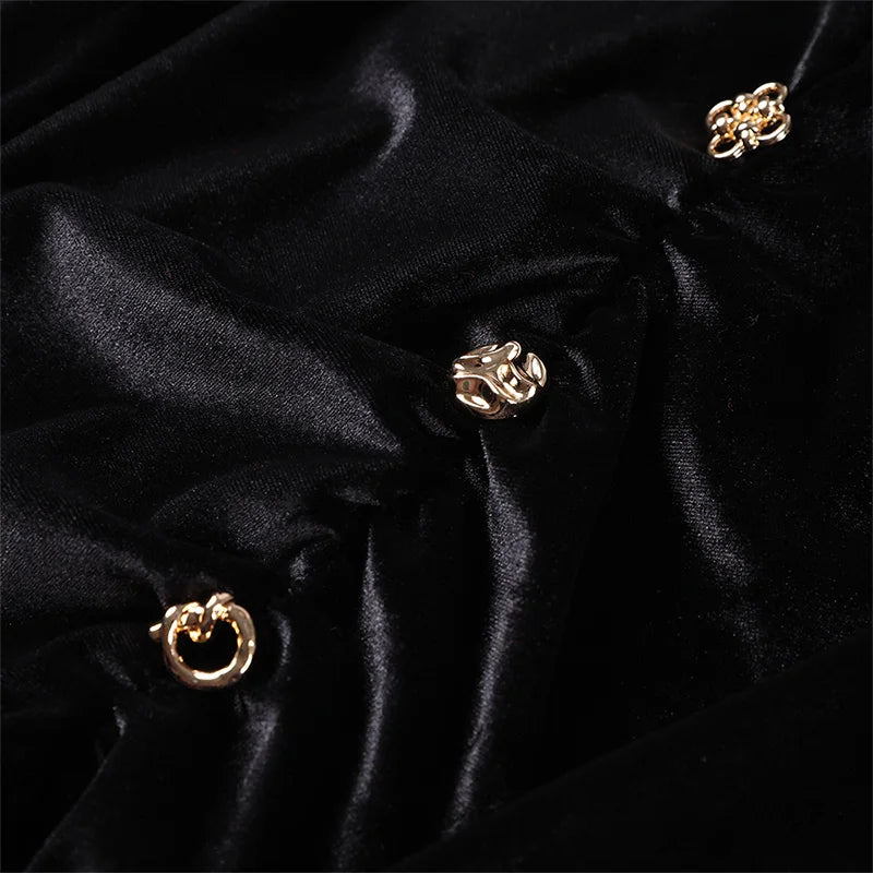 Elegant Velvet Long Dress Women V Neck Sleeveless High Waist Shoulder Pad Dresses Female 2025 Fashion Evening Vent Dresses Lady