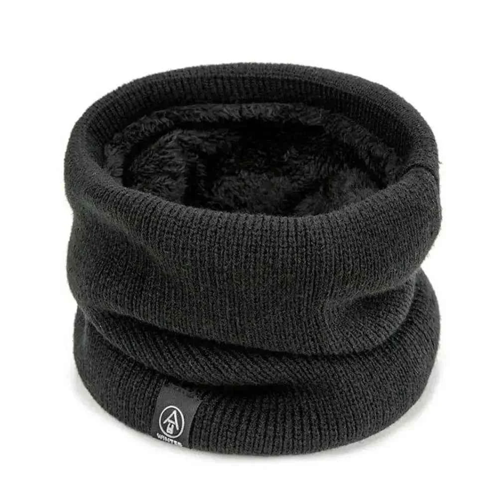 Warm Winter Ring Scarf Women Men Unisex Solid Plus Velvet Knitted Full Face Mask Snood Neck Scarves Bufanda Thick Muffler 2030
