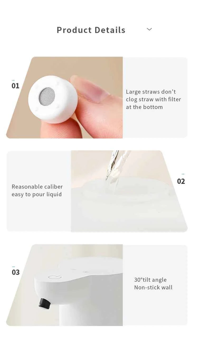 New Wall Mounted Automatic Soap Dispenser Foam Smart Hand Washing Machine 500ml Liquid Rechargeable Bathroom Induction Sensor