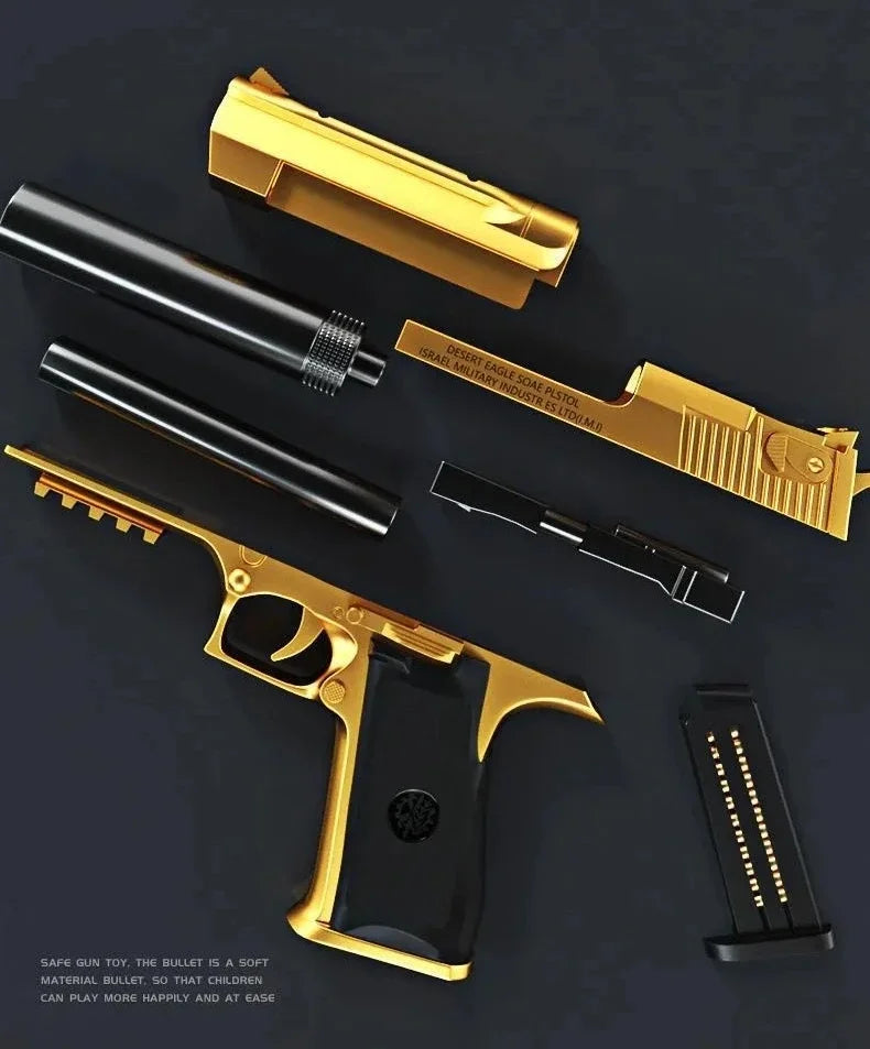 Desert Eagle Toy Gun Shell EjectionAirsoft Pistol Soft Foam Bullet Outdoor CS Weapon for Shooting Game Halloween Birthday Gift