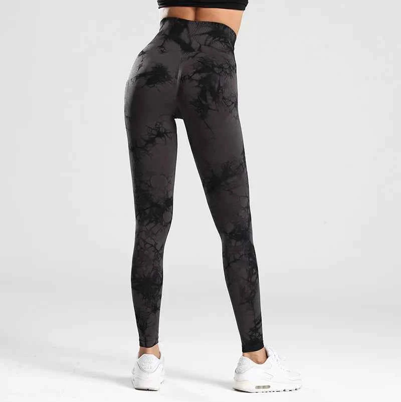 Tie Dye Seamless Gym Leggings Women Push Up Women Mallas Sports Fitness Contour Yoga Running Pants Elastic  Leggins