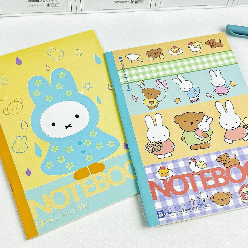 Kawaii Miffy Cute Notebook Ins Style Graffiti Notebook B5 Simple Handheld Ledger Horizontal Notes Message Book Gift Toy for Girl