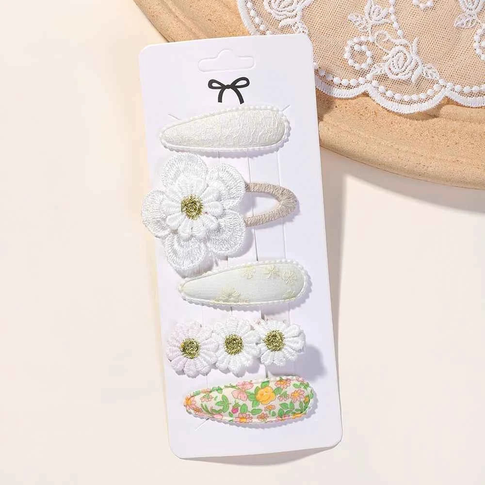 5Pcs/Set Kids Hair Accessories BB Clips Sweet Printe Hairbangs Hairclip Baby Girls Barrette Ins Style Daisy Hairpin Ornament