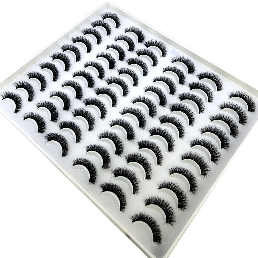 HBZGTLAD 30/40 pairs of natural long 3D artificial mink false eyelashes false eyelashes makeup set mink eyelashes extended eyela