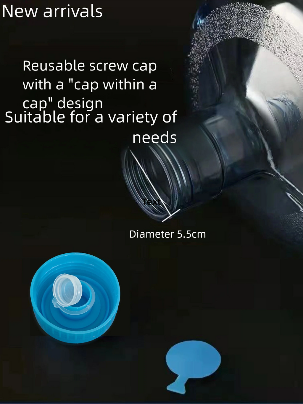 7.5L Water Bottle with Cap, Food Grade Blue Transparent Plastic, for Water Dispenser, Home/Office Use