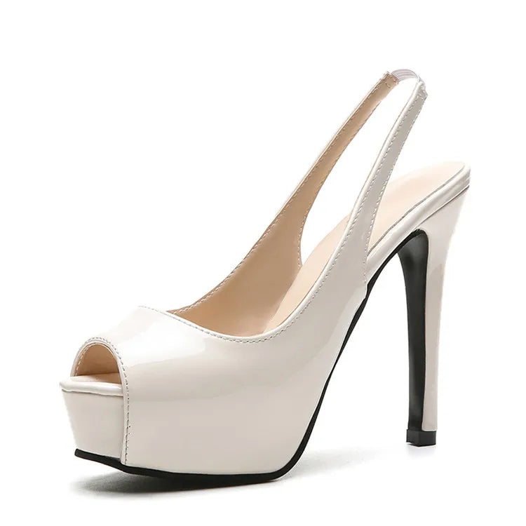 Women Pumps Big Size 35-43 High Heels Sandals Woman 2025 Sexy Party Platform Open Toe Heels Europe America Wedding Shoes Bridal