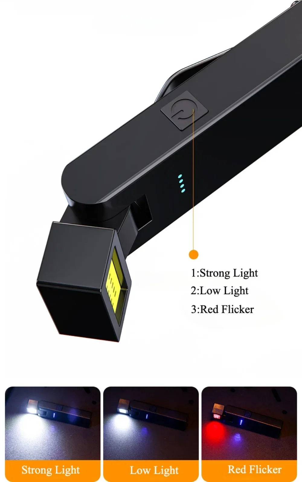 Magnetic Torch Light Work Light Rechargeable MINI COB Flashlight High Power Night Work Emergency Lamp Night Light Small Car Lamp