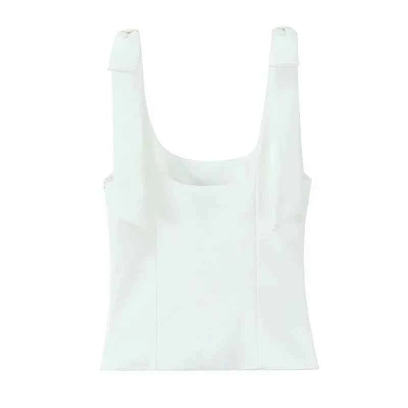 MUJER 2025 Bow Crop Top Woman Yellow Sexy Backless Top Women White Sleeveless Tops for Women Summer Camisole Bustier Top Female
