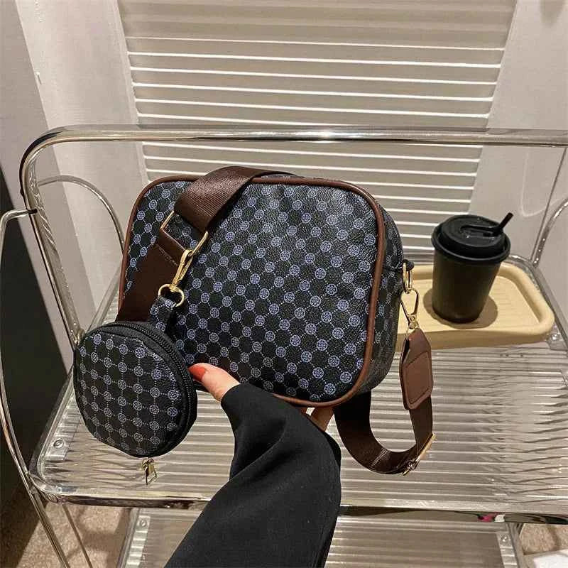 Vintage Pattern Crossbody Bags for Women Shoulder Shell Bag Trend Small Purse and Handbag Luxury Designer Female Square Bag