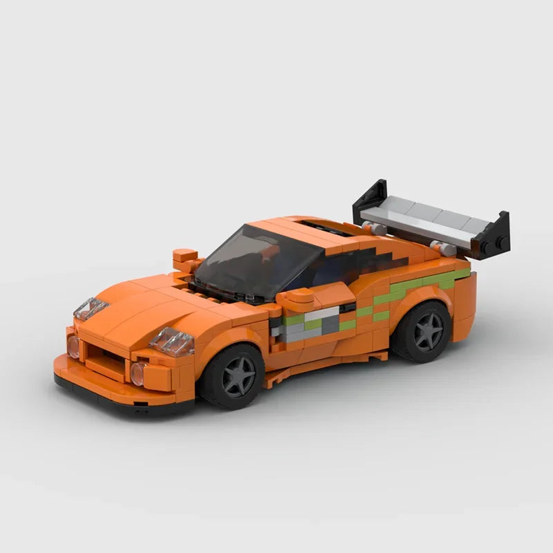 370pcs MOC Supra MK4 Sports Car Vehicle Racer Building Blocks Fast & Furious Brick Creative Garage Toys for Boys