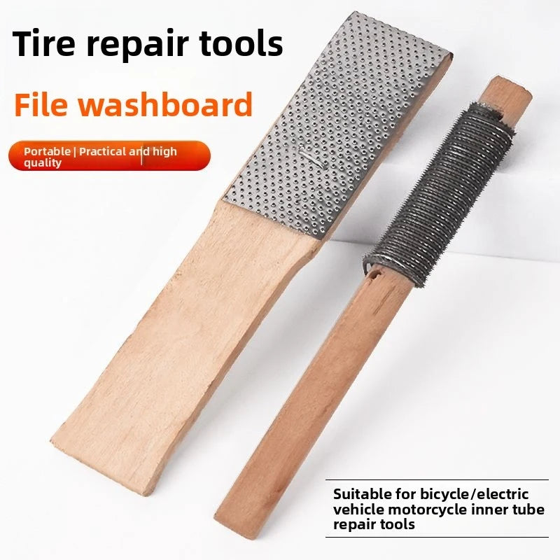 Bicycle tire repair tools: tire grinder, repair patching tool, wooden file, electric motorcycle universal tool