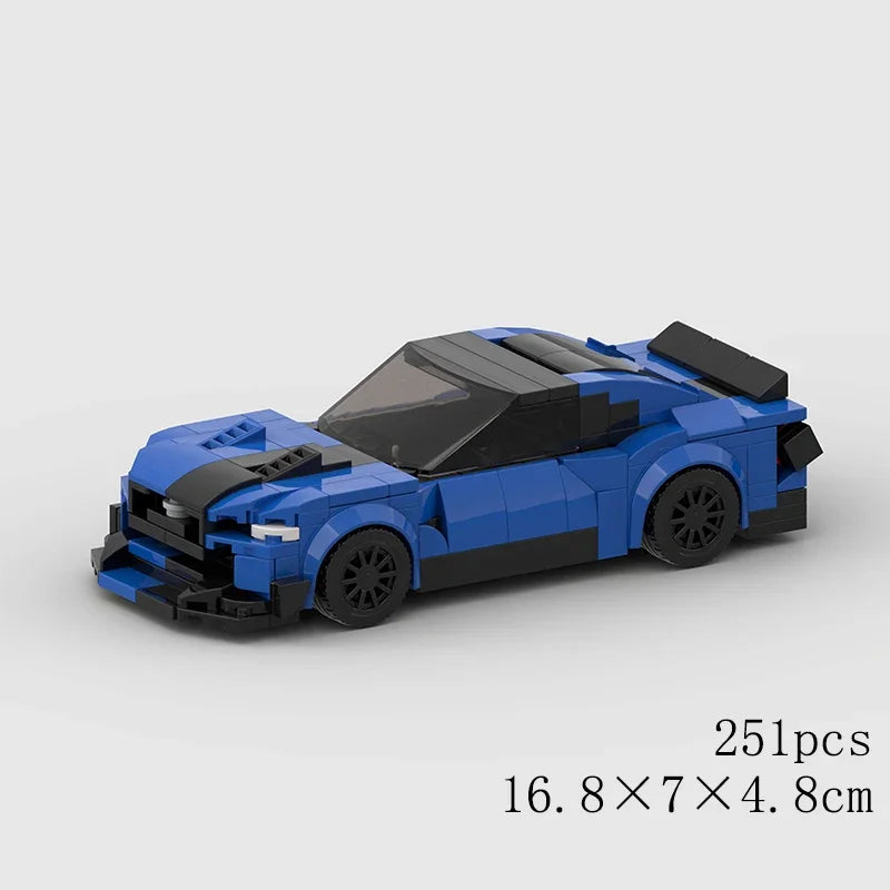 MOC Car Speed RX7 AE86 Chiron R8 Creative Racing Vehicle Model Building Block Super Race brick City Rally Sport Toy Technical