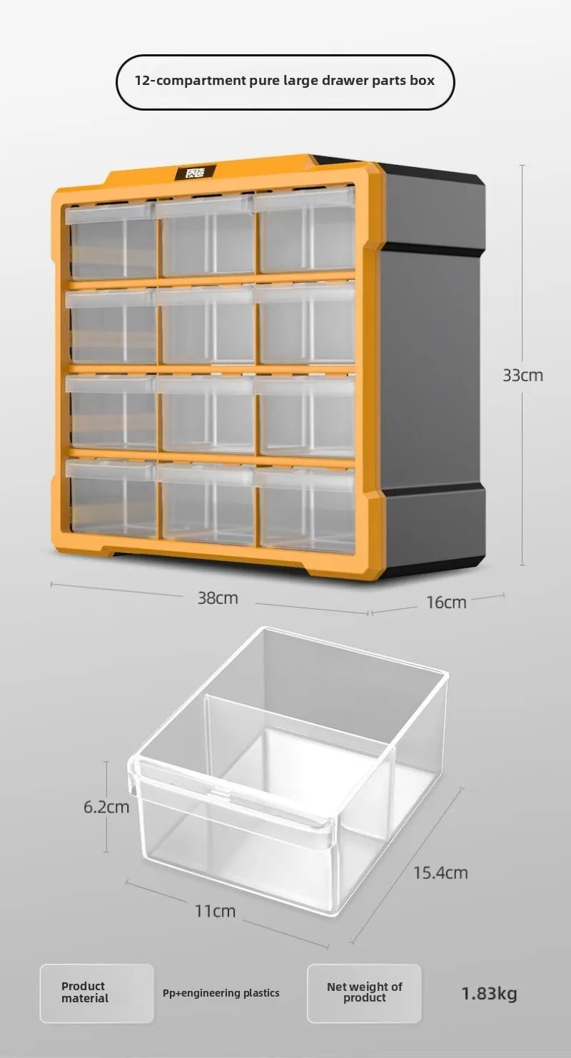Hardware Toolbox Hanging Design Tool Parts Box Drawer-type Classification Storage Box Sturdy and Durable Tools Packaging