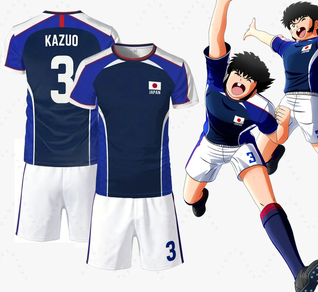 Piece Outfit Children Tracksuit Captain Tsubasa Football No.10 Print T Shirts Can Choose T-Shirts Or Shorts Kids Adult Clothes