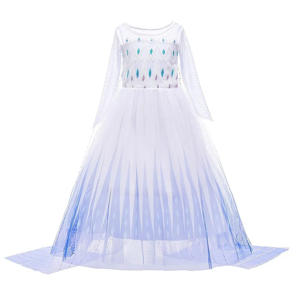 Girl Princess Cinderella Dress Elsa Anna Mermaid Jasmine Belle Snow White Costume Girls Birthday Party Halloween Dress 2-10 Year