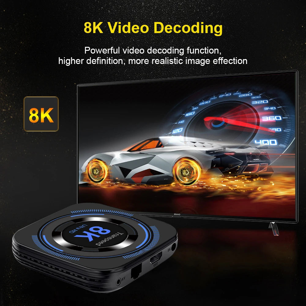 Transpeed Android 12 TV Box Allwinner H618 Dual Wifi 32G64G Quad Core Cortex A53 Support 8K 4K BT Voice Media Player Set Top Box