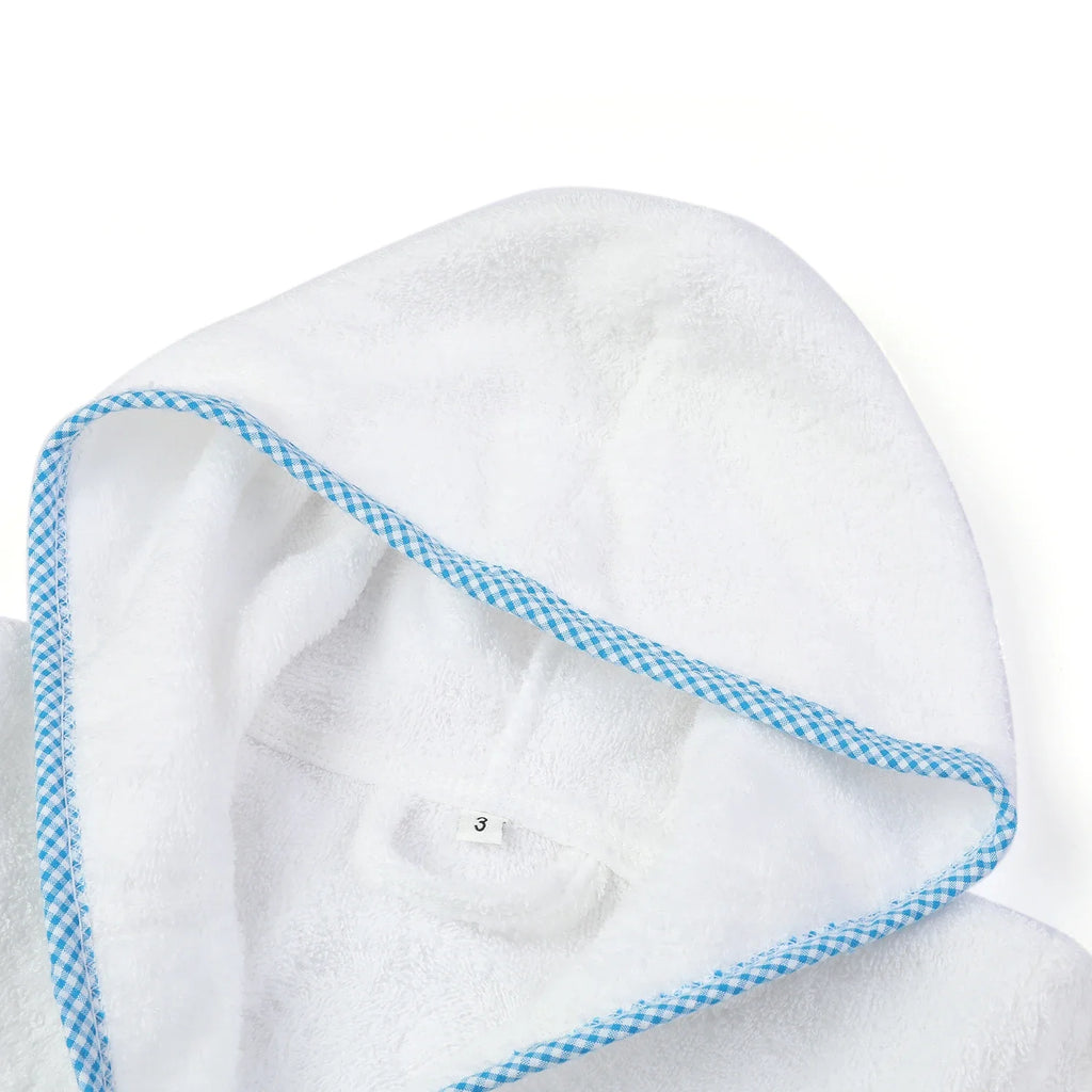 Ruffkids 100% Cotton BathRobe Boys Girls Robe Pajamas Sleepwear With Belt White Pijamas Long Sleeve Hooded Bath Towels Kids Pjs