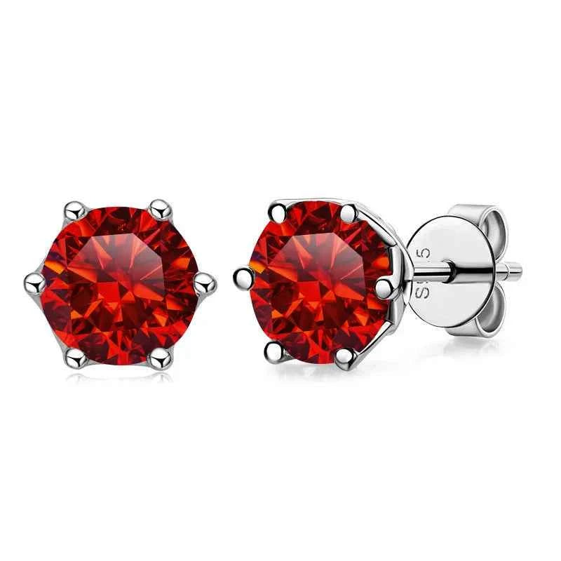 JoyceJelly 1/2/4CT VVS D Color Moissanite Russian Cut 8H8A Lab Diamond Stud Earrings For Women S925 Sterling Silver Fine Jewelry