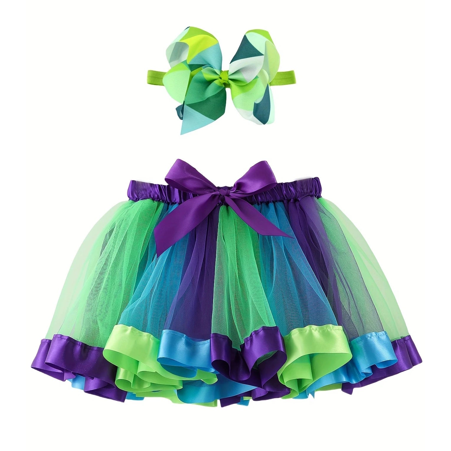Mini skirt Party With Hairpin 2024 Tutu Skirt Baby Girl Skirts Princess Rainbow Tulle Skirts Girls Clothes Children Clothing