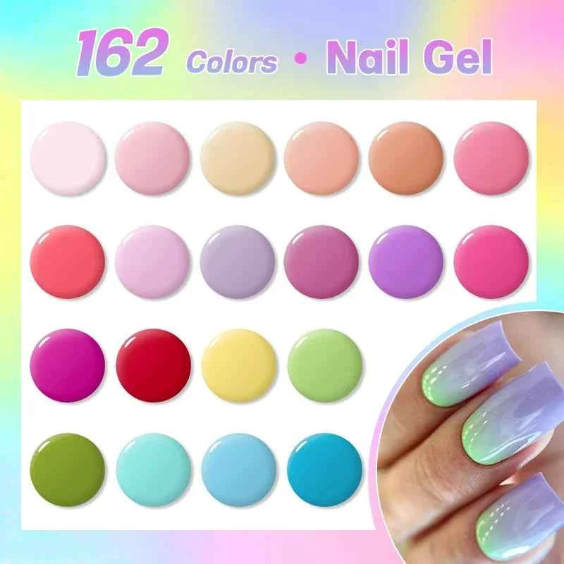 10ml Gel Nail Polish 162 Colors Nail Supplies Vernis Semi Permanent Nail Art Manicure Soak Off LED UV Gel Nail Varnishes Summer