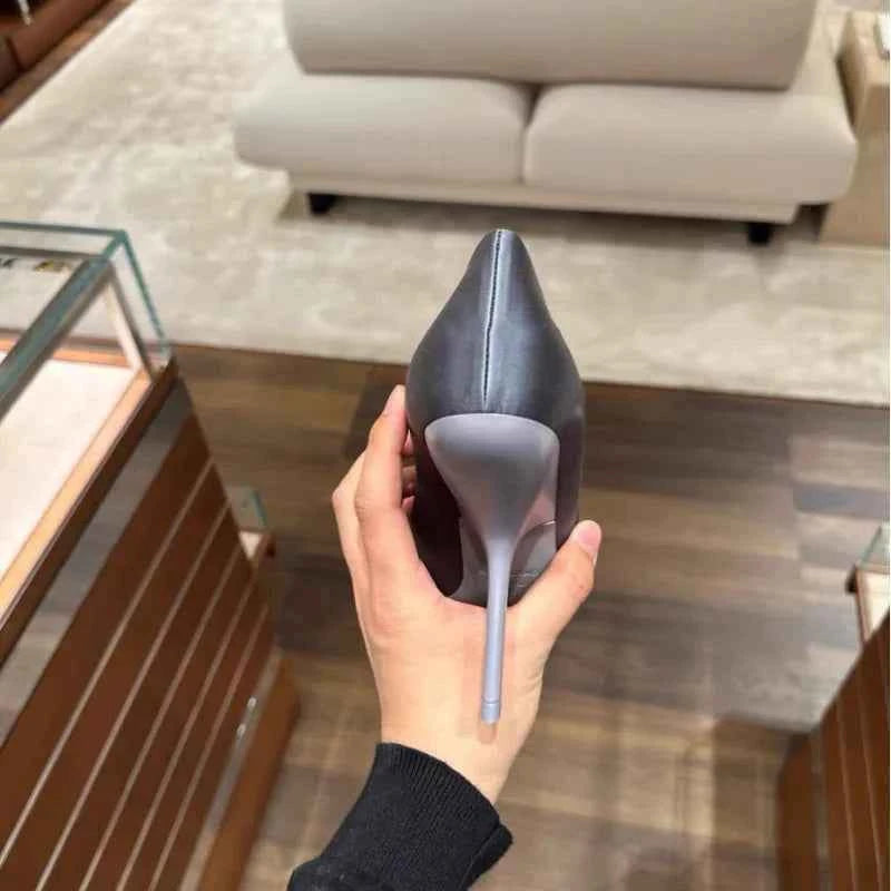 2026 New Style Women's High Heels Shoes Patent leather Pointed Toe Solid Color Night Club Party Shoes Femme Summer Half Slippers