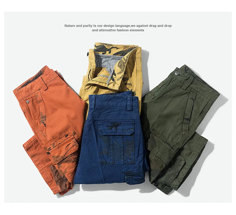 Summer New Tooling Shorts for Men American Style Trendy Loose Cargo Shorts Casual All-match Straight Cotton Short Pants