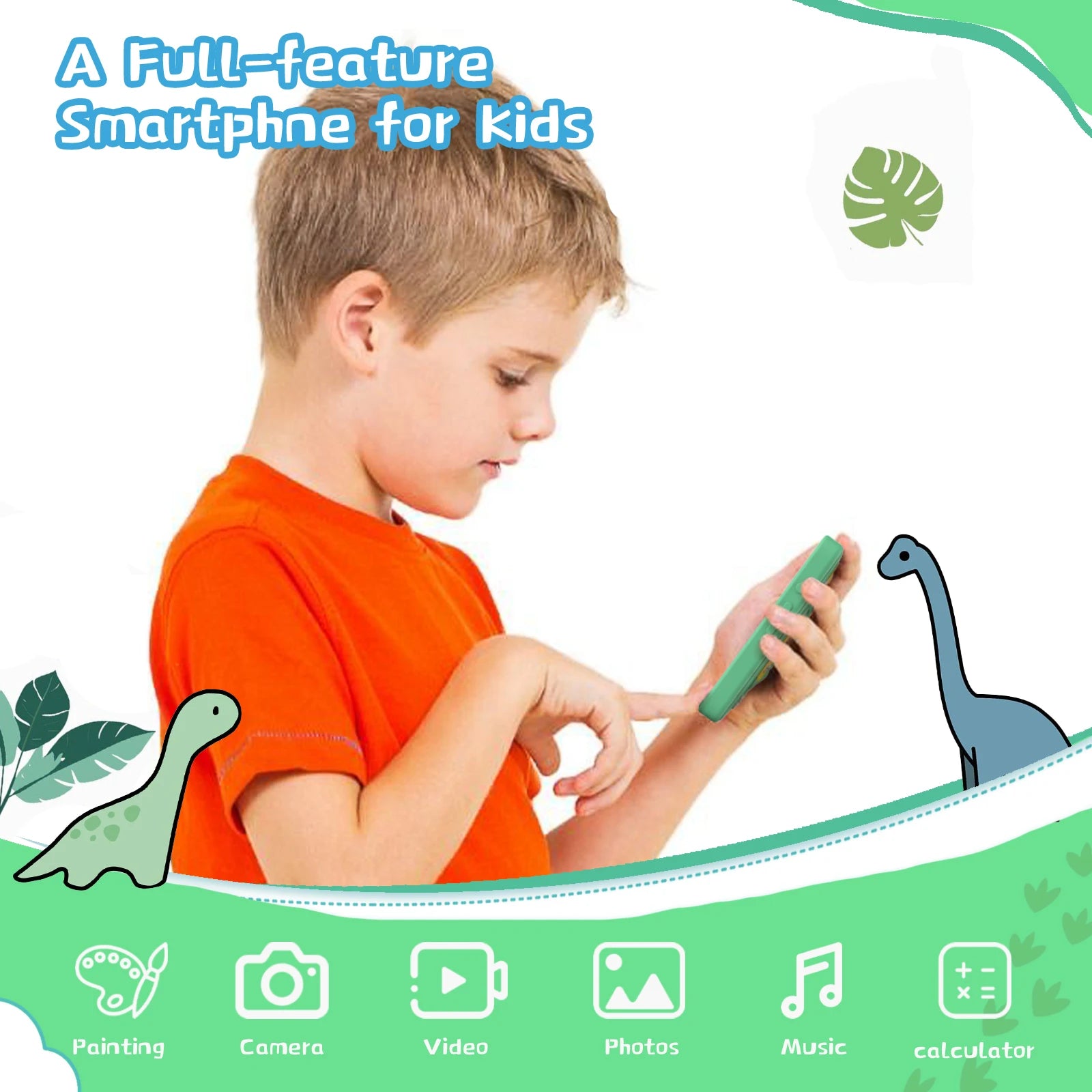 Kids' 3.97-inch Touch Screen Toddler Smart Phone Learning Toy, with Educational Games, High Capacity Children's Phone,Toy Phone