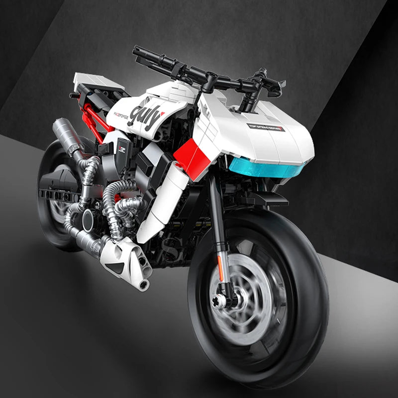 City Super Racing Motorcycle Assembled MOC Building Blocks Motorbike Model Kit Technical Toys Gifts for Boys Adult Kids 500+pcs