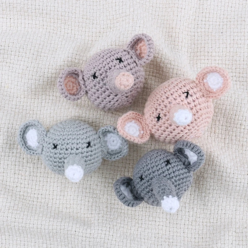 Crochet Animal Baby Pacifier Clip Accessories Handmade Knitted Bunny Teether Beads Newborn Nipple Clip Dummy Soother Holder Toy
